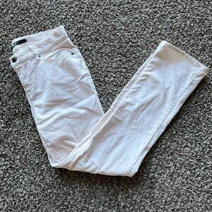 Lauren Polo Size 8 White High Waisted Corduroy Straight Leg Jeans
